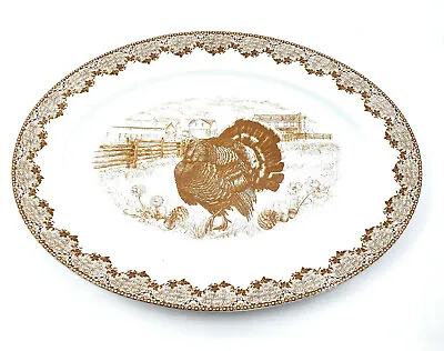 Buy Martha Stewart Harvest Dinnerware Porcelain Turkey Oval Serving Platter 17 X 12  • 52.96£