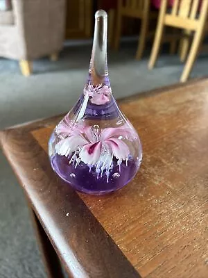 Buy Vintage Teardrop Glass Paperweight Purple And Pink 4.5 Inch • 11.50£