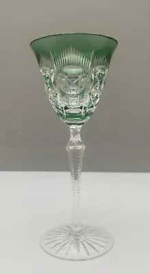 Buy Bohemian Green Crystal Cut To Clear Faceted Wine Glass 8  20.3 Cm Tall Stunning • 39.99£