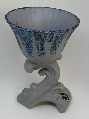 Buy Lovely Vintage TRENTHAM Art Ware Trumpet VASE Blue And Grey • 19.99£