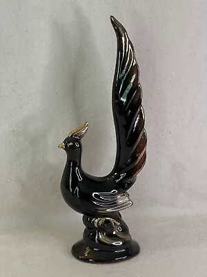 Buy VTG Sutton's Creations Black & Gold Bird Phoenix Redware Japan 13in Pheasant MCM • 27.51£