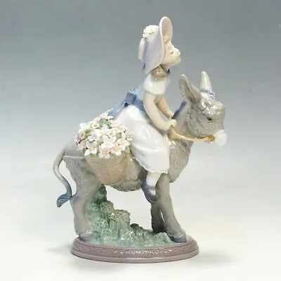 Buy Used Lladro Girl Donkey Platero And Flower 5465 • 271.86£