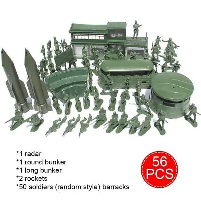 Buy 56pcs/Set Military Model Playset Toy Soldier Army Men L4N5 5cm Figures • 9.76£