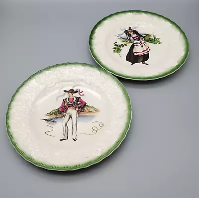 Buy Vintage Alfred Meakin Plates French Costumes 18th Century EUC Embossed Grapes • 17.84£