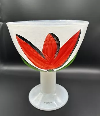 Buy Kosta Boda Tulipa Footed Bowl Ulrica Hydman-Vallien Hand Painted Signed • 149.90£