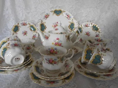 Buy Royal Albert  Berkeley  English Bone China Tea Set For 6 People With Tea Pot • 260£