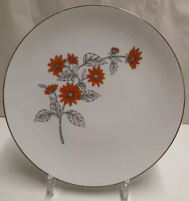 Buy Vintage Fine China Dinner Plate Made In Japan Orange Flower Pattern #6262 24cm • 2.51£