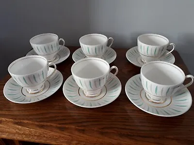 Buy Vintage 1959 Queen Anne Fine Bone China Cups & Saucers Caprice • 14.99£