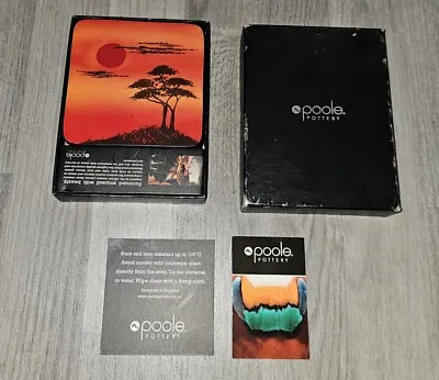 Buy NEW STUDIO POOLE Pottery African Skys  COASTERS 100MM High Gloss MDF Set Of 4 • 17.50£