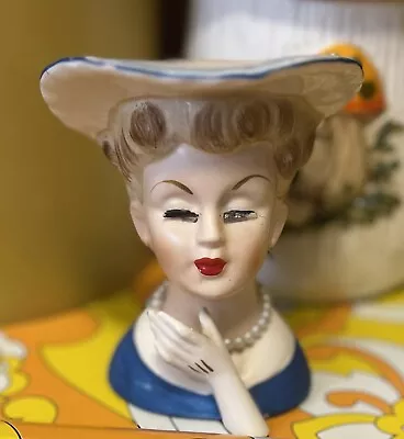 Buy Vintage  Lady Head Vase-Japan  Pearl Necklace Napco • 42.52£