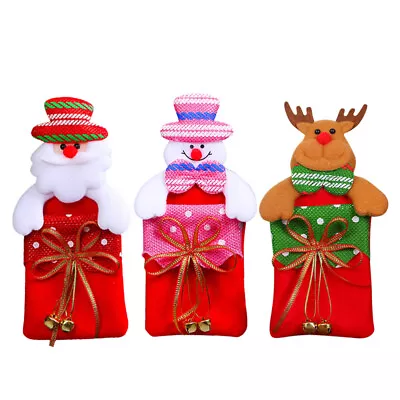 Buy  3 Pcs Elder Mini Tableware Holders Christmas Cookie Bag Santa Ornament • 8.32£