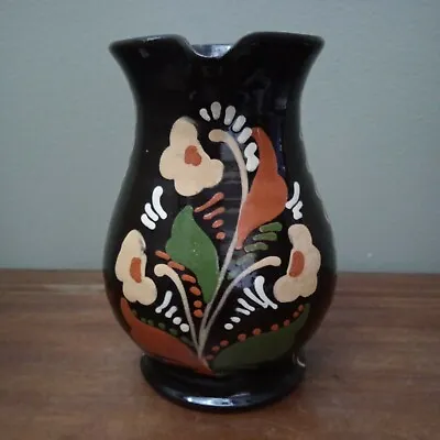 Buy Studio Pottery: Staffordshire Slipware Water Jug With Floral Decoration 17 Cm • 5.95£