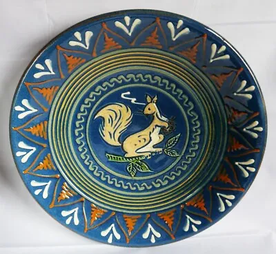 Buy Lovely Quality Vintage Puigdemont Studio Pottery Slipware Squirrel Charger 31cm • 55£