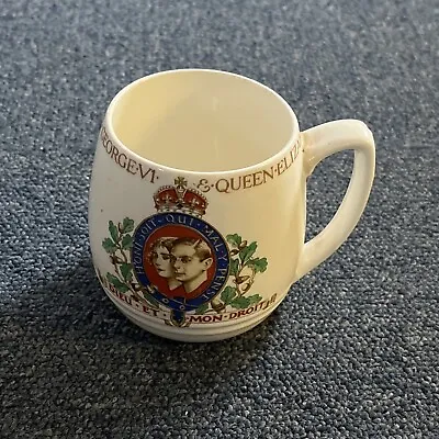 Buy Vintage 1937 Coronation King George VI & Queen Elizabeth Solianware Mug • 9.99£