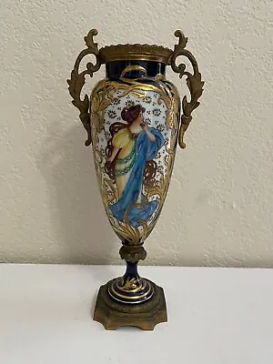Buy Antique French Manner Of Sevres Porcelain Urn Vase W/ Painted Woman Dec. Signed • 615.70£