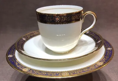 Buy Vintage Royal Cauldron Gold & Blue Sunburst Cup, Saucer & Tea Plate Trio • 4.50£
