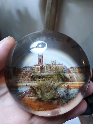 Buy Antique  Glass  Paperweight 8cm Across Chip Underneath Wear  Small Scratches  • 12£