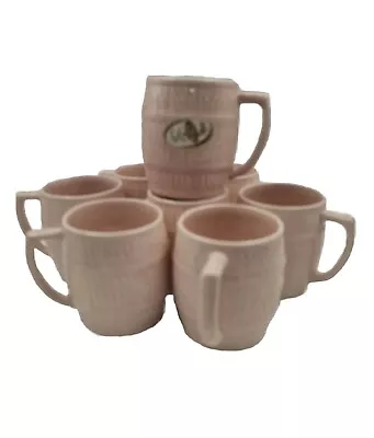 Buy 1950s Pink Sylvac Barrel Mugs X 8. • 25£