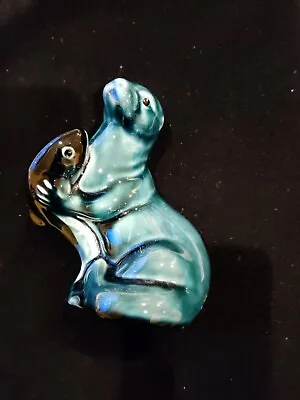 Buy Vintage Poole Pottery Otter With Fish Figurine Ornament • 3.99£