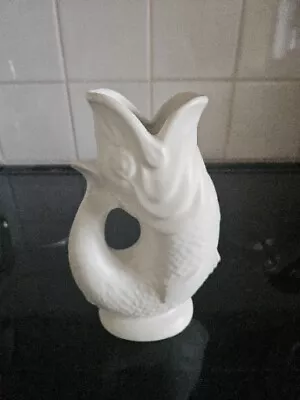 Buy Dartmouth Pottery Gurgle Fish Jug Vase White • 23£