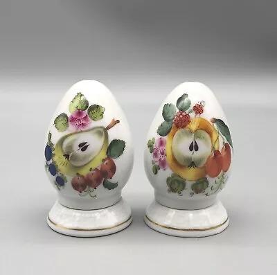 Buy Vintage Herend Porcelain Fruits & Flowers Salt & Pepper Shakers Set • 65.45£