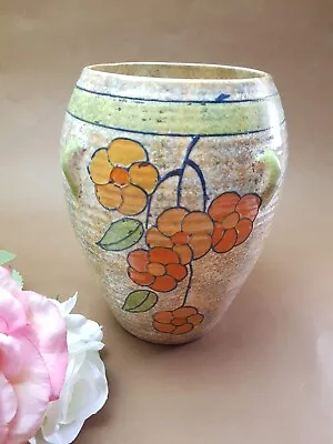 Buy Deco 30's Burleigh Ware Vase, Orange Green Flowers Round Urn Style Burleigh Vase • 10£