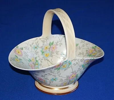 Buy Vintage Art Deco Decoro Pottery Floral Chintz Flower Basket Vase Planter 1930's. • 14.99£