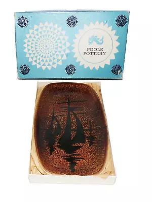 Buy Poole Pottery Aegean Sailing Ship Pattern Nibbles Dish Pin-Dish Trinket Tray • 14.50£