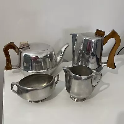Buy Vintage Picquot Ware 4 Piece Set T6 Teapot, J6 Coffee Pot , Milk & Sugar Bowl • 24.99£