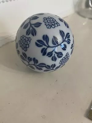 Buy Blue And White China Decorative Ball 3” Diameter-floral Pattern • 2£