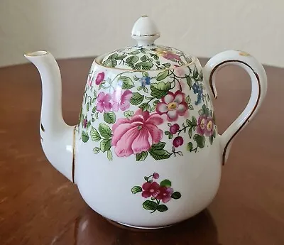 Buy Vintage Crown Staffordshire Thousand Flowers Small Bone China Teapot • 17.99£
