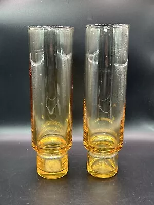 Buy 2 Vintage Yellow/Gold Swedish Glass Style Glass Vases 10’ + • 59.99£