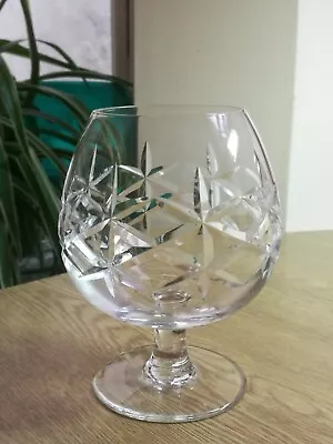 Buy Vintage Crystal Large Brandy Glass 4 7/8  Diamond Cross Cut Excellent Condition • 5.75£