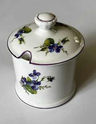 Buy Vintage Crown Staffordshire Fine Bone China Jam Preserve Lidded Pot Violets • 6.99£