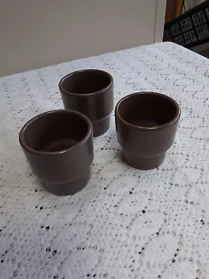 Buy X3 Poole Pottery Egg Cups - Brown  • 3£
