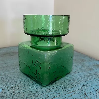 Buy Helena Tynell Vase Riihimaki Green Pala Series Finish Glass 1960s MCM Vintage • 25£