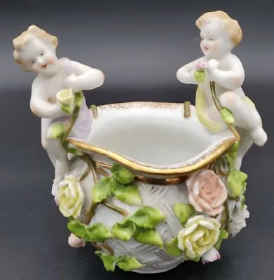 Buy Antique Porcelain MEISSEN BOWL Climbing Cherubs And Flowers Germany Marked M-324 • 187.30£