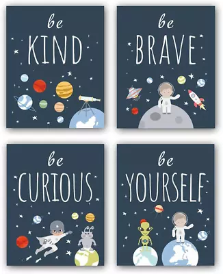 Buy CHDITB Unframed Outer Space Room Decor, Inspirational Space Art Print, Set Of 4( • 16.74£