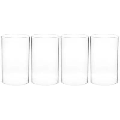 Buy 4pcs Glass Cylinder Candleholders Candle Cup Covers Shade Transparent • 11.79£