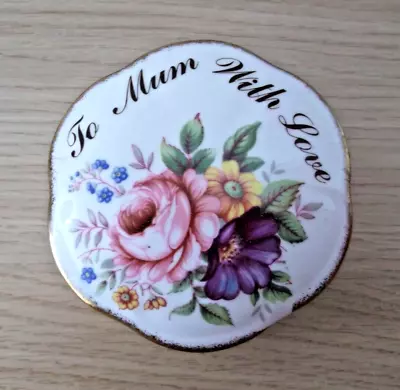 Buy TO MUM WITH LOVE Fenton China Co Floral TRINKET BOX - Lovely  Gift • 4.99£