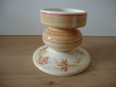 Buy Jersey Pottery Candlestick Candle Holder Pink & Beige Design • 4.99£