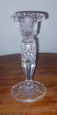 Buy Vintage Cut Crystal Glass Tall Candlestick Oval Base Candle Holder 20cm • 11.99£
