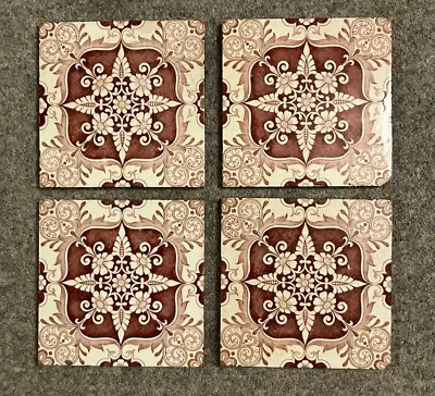 Buy Set Of 4 Antique Minton China Works 6 Inch Tiles ~ Pattern No 2481 • 19.99£