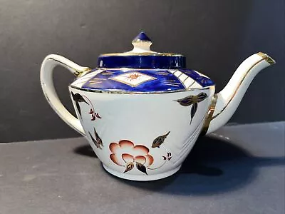 Buy Antique Sadler China Teapot Made In England Blue/Gold Imari Marked 1551 • 38.42£