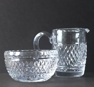 Buy Vintage Waterford Crystal Glass  Milk/Cream Jug & Sugar Bowl, Colleen Design • 25£
