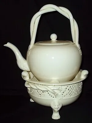 Buy Hartley Greens & Co Leedsware CLASSICAL CREAMWARE Kettle And Pierced Stand • 99£