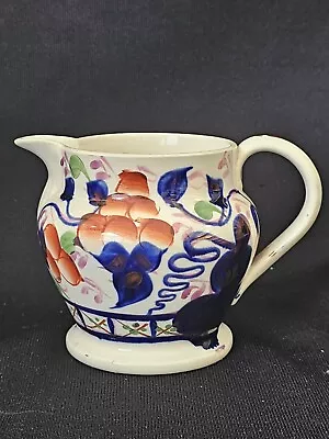 Buy An Antique Mid 19thC Gaudy Welch Milk Or Creamer Jug, Hand Painted • 12.99£