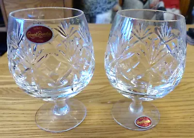 Buy Pair Of Vintage Royal Brierley Braemar Brandy Glasses New With Stickers As Shown • 24.99£