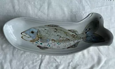 Buy Highland Stoneware Very Large Hand Painted Fish Platter Wall Mount 43cm • 20£