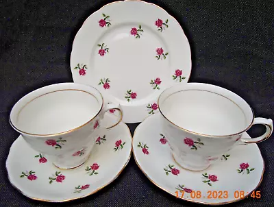 Buy Colclough Bone China. Two Cups, Two  Saucers & One Plate. Pattern As Showing • 10£